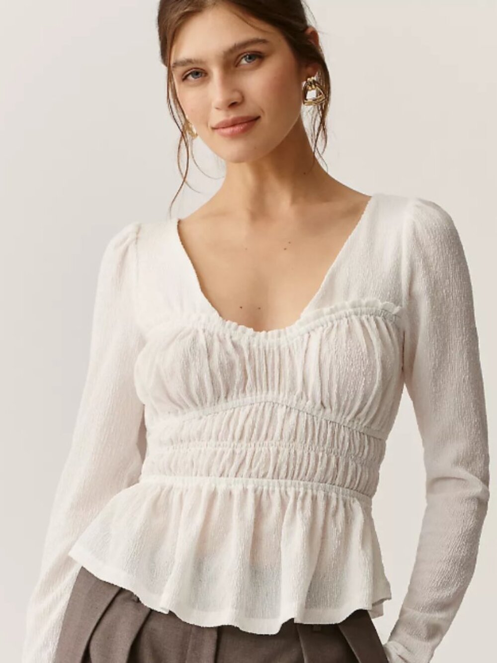 Anthropologie Maeve Smocked Top XXS NWT